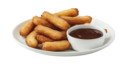 Delicious plate of churros dusted with cinnamon sugar, served with cho te sauce for dipping. Perfect for dessert lovers