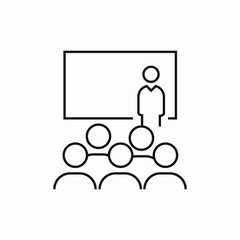 Corporate training classroom lecture icon vector sign