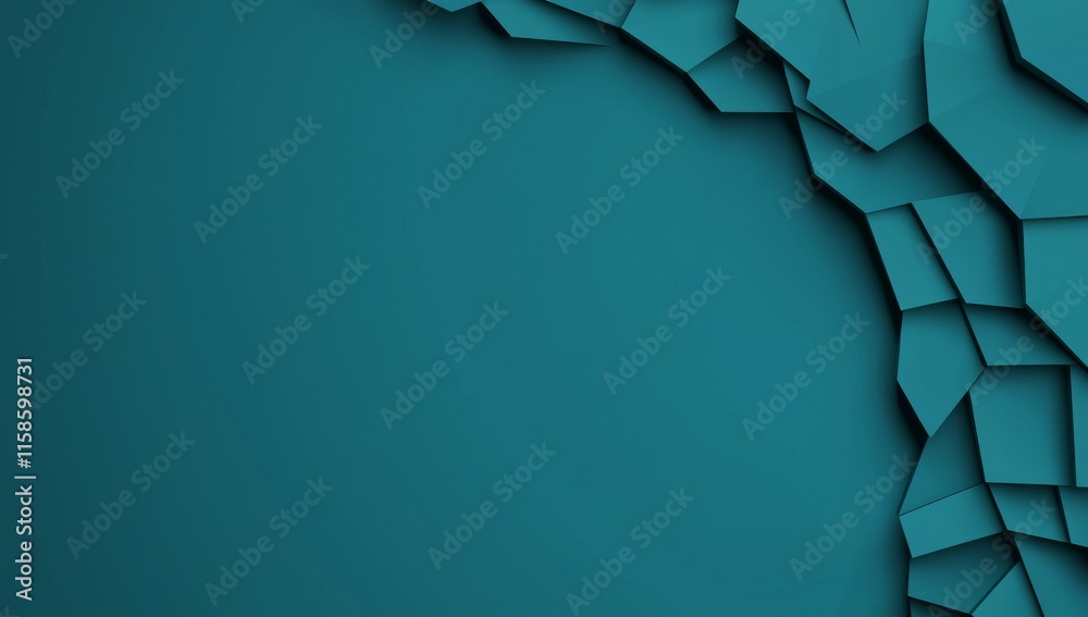 Poster a teal abstract background with a triangular pattern.