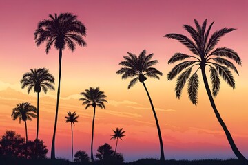 Palm tree silhouettes