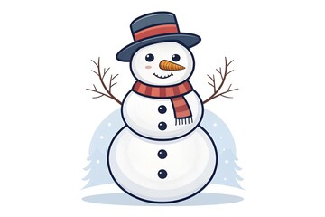 Snowman icon, isolated on transparent background