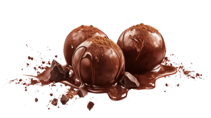 Rich cho te truffles coated in smooth cho te, garnished with cocoa powder and cho te pieces. decadent treat for cho te lovers