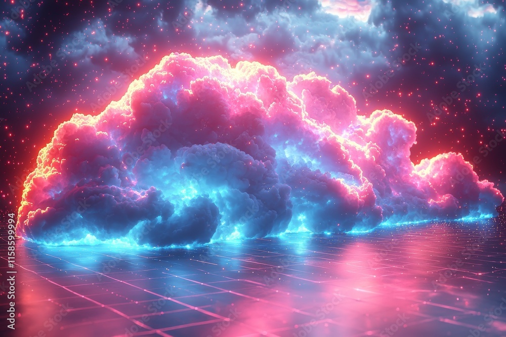 Poster the concept of cloud computing. an abstract background depicting cloud connection technology.