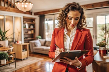 Real Estate Agent Conducting Property Appraisal and Market Evaluation