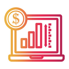 Obraz premium working Line Gradient Icon