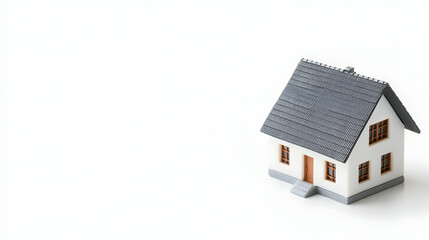 Miniature house model on a white background.