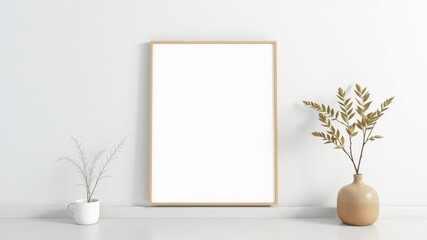 Minimalist wall art mockup showcasing a preview of a chic and modern design, preview, design, home