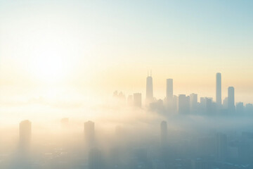 Fototapeta premium Cityscape in the Morning Mist