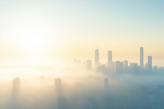 Cityscape in the Morning Mist