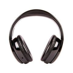 High-quality black headphones studio environment product transparent background front view