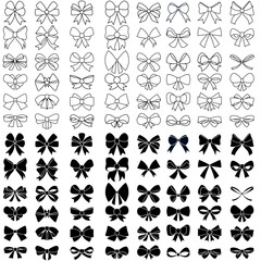 Ribbon bow icon vector set. Bow illustration sign collection. Hair bow symbol. Ribbon logo.