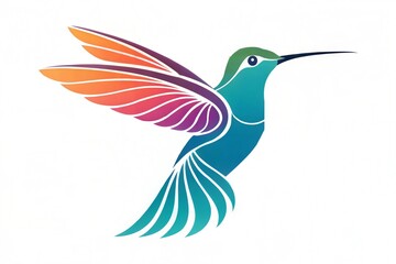 Obraz premium Stylized hummingbird icon.