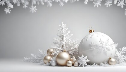 A white Christmas tree with snowflakes