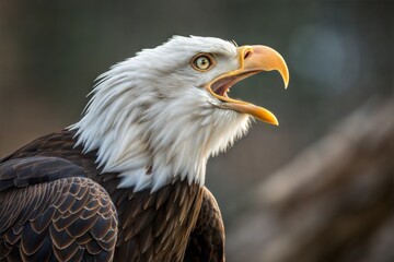 Obraz premium Intense Portrait of a Majestic Bald Eagle