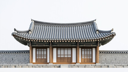 Obraz premium Traditional Korean palace wall, Hanok building