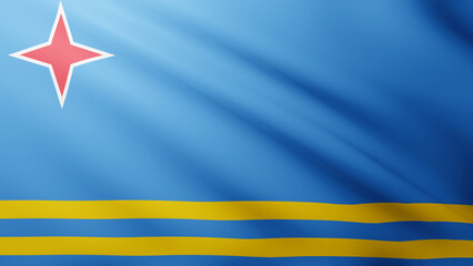 Waving flag of Aruba. National flag of Aruba background