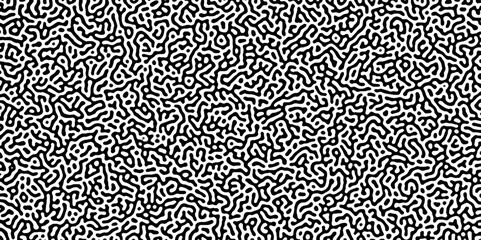 Abstract truing organic wallpaper Turing reaction diffusion monochrome seamless pattern .Monochrome Turing reaction background .Natural seamless line pattern. Linear design with biological shapes