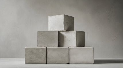 grey concrete blocks, bricks, concrete texture, concrete box