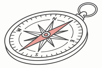 compass on white background