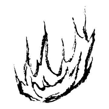 recommend clip art: 筆タッチの手描きの炎のモノクロ線画イラスト
