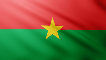 Waving flag of Burkina Faso. National flag of Burkina Faso background