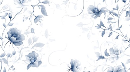 An abstract floral seamless pattern with geometric and organic elements combined in a vector design, set on a pristine white background. 