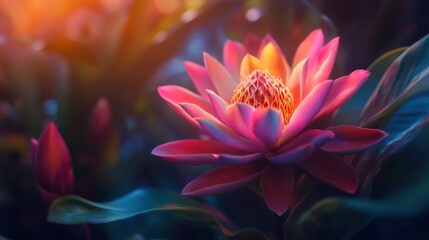 Vivid Close-Up of an Exotic Flower with Soft Lighting