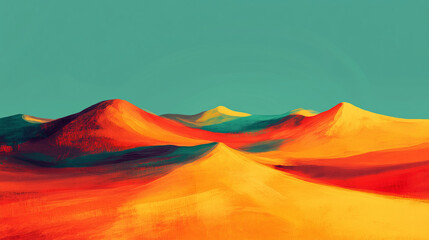 a desert with simple lines, abstract concepts