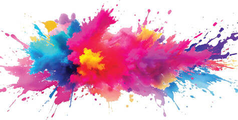 "Trendy Aquarelle Splash Art: Bright and Bold Watercolor Strokes and Splatter in a Rainbow of Colors, Isolated on a White Canvas for a Fresh, Modern Touch in Abstract Design and Artistic Expression"
