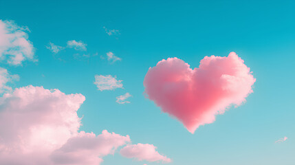 A vibrant and energetic heart with a festive Valentine’s Day spirit set against soft clouds. A perfect choice for romantic greetings and decorations.