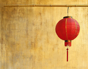 Red Lantern, Gold Background