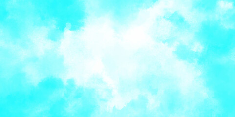 Abstract light blue watercolor cloudiness, mist, or smog background. light blue sky with white background and blurred pattern. Vivid textured aquarelle painted art design background.