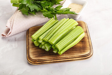 Vegan cuisine - dietary celery cticks