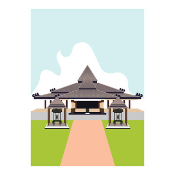 Ronggo Hadinegoro Pavilion vector illustration