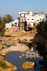 Houses destroyed after the passage of the Valencia DANA in 2024 in Chiva, Poyo ravine
