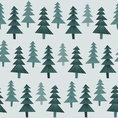 Obraz premium Seamless pattern with spruce trees.