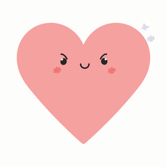 Smiling love heart cute icon isolated






