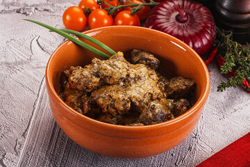 Beef liver with cream sauce