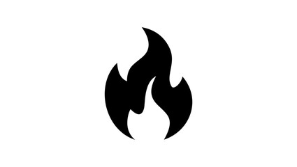 fire symbol, black isolated silhouette