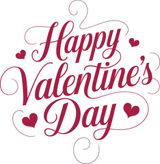 Fototapeta premium Happy Valentine's Day Typography Silhouette Vector Art