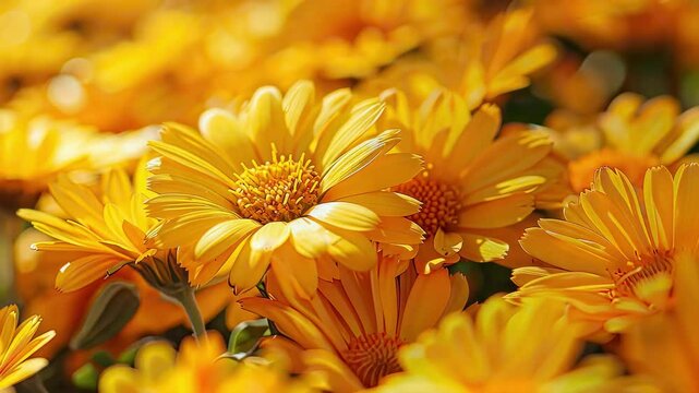close up of calendula flowers. Selective focus
