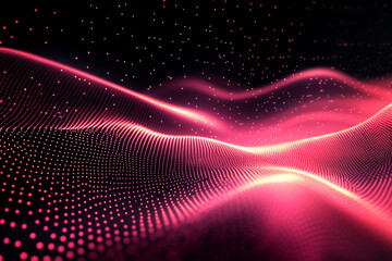 Futuristic Digital Wave of Glowing Particles with Technology Background and Modern Vector Design






