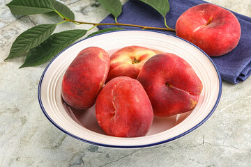 Ripe sweet and juicy Flat peach