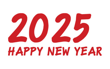 Happy New Year 2025 Red Design Elegant Abstract Vector Illustration