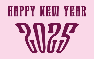 Happy New Year 2025 Purple Abstract Design Elegant Vector Illustration