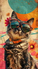 Groovy Retro Cat Vibes