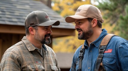 Fototapeta premium Proper Shingle Placement by Skilled Workers on Roof