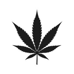 Cannabis (marijuana) hemp leaf flat icon vector illustration