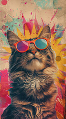 Groovy Retro Cat Vibes
