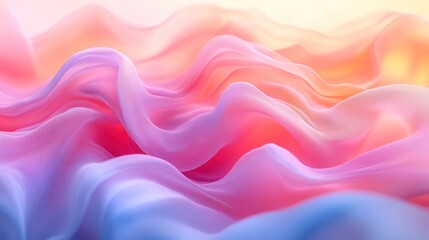 Obraz premium Abstract pastel pink, purple, and orange wavy fabric texture.
